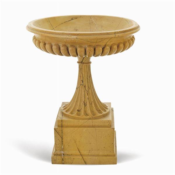 Antique yellow marble stand