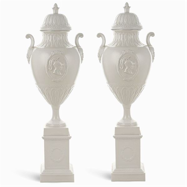 Pair of glazed ceramic vases
