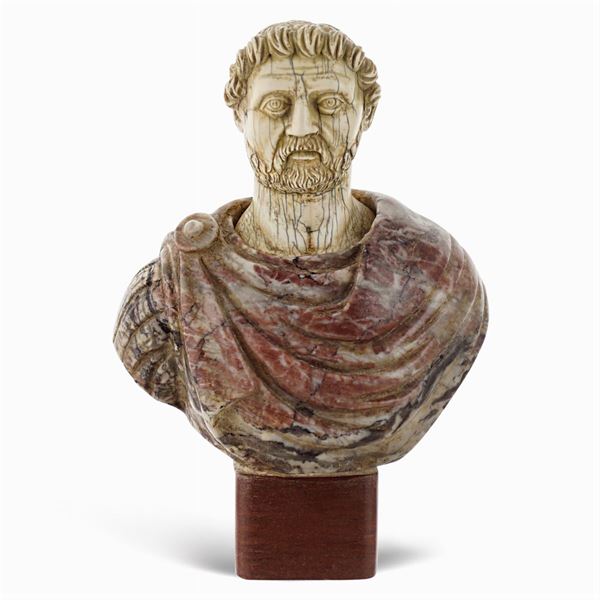 Marble and ivory bust
