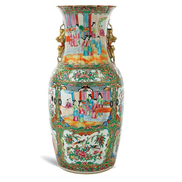 Vaso in porcellana di Canton  (Cina, XIX-XX Sec.)  - Asta DIPINTI E ARREDI DA VILLA SAMINIATI  - Colasanti Casa d'Aste