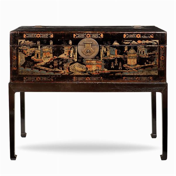 Wood and varnish marriage chest