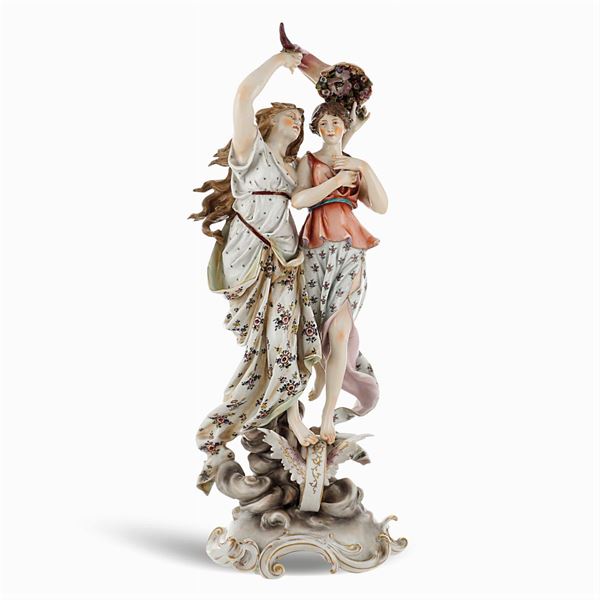 Polychrome porcelain group