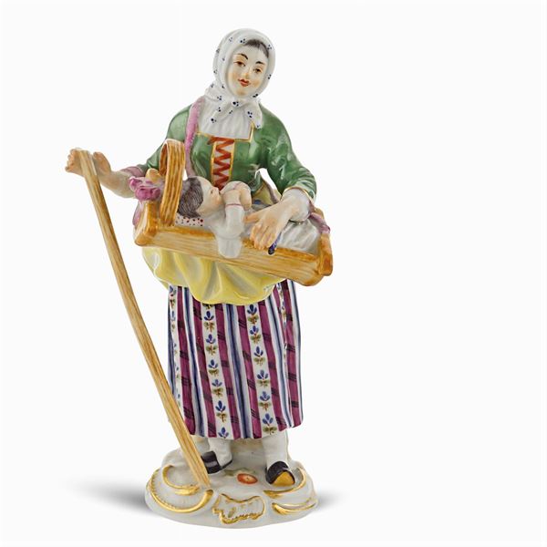 Meissen, polychrome porcelain groupe