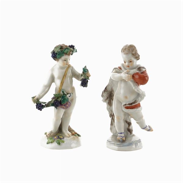 Giuseppe Succi - Meissen, two polychrome porcelain figures