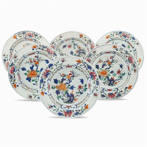 Six porcelain soup plates  (China, 18th- 19th century)  - Auction Fine Art from an umbrian property - Colasanti Casa d'Aste