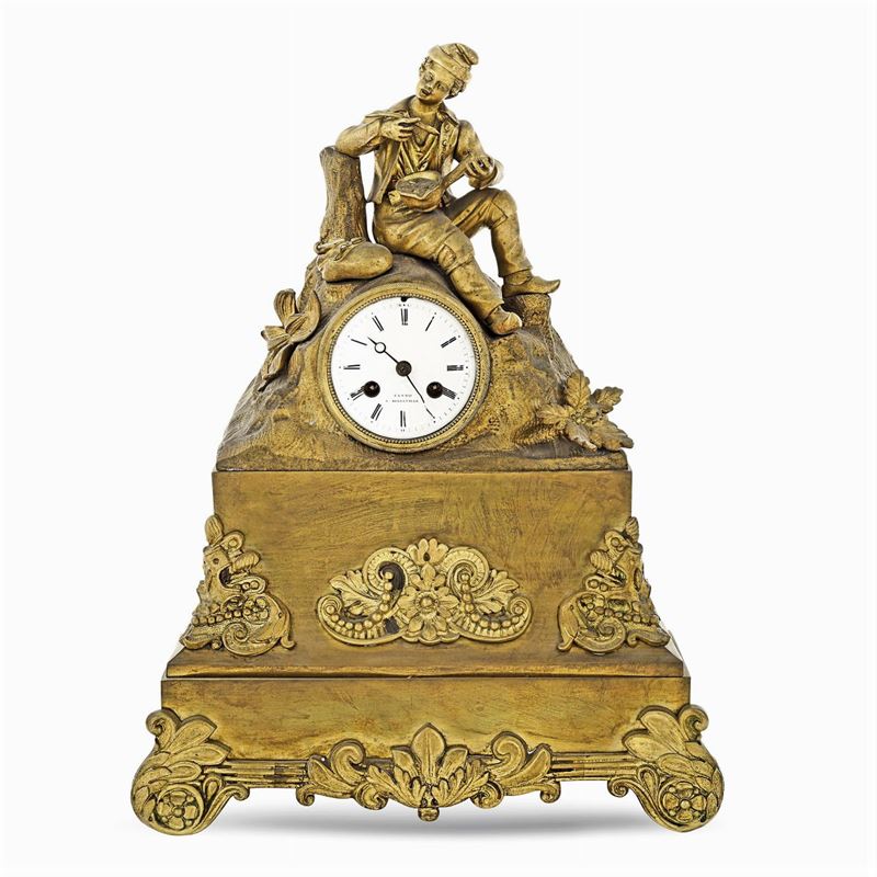 Orologio da Tavolo in Metallo Dorato