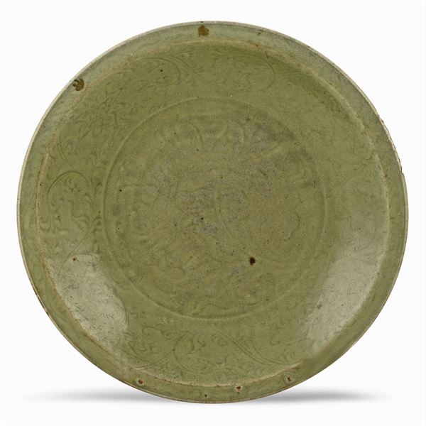 Celadon ceramic plate