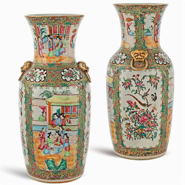 A pair of porcelain vases