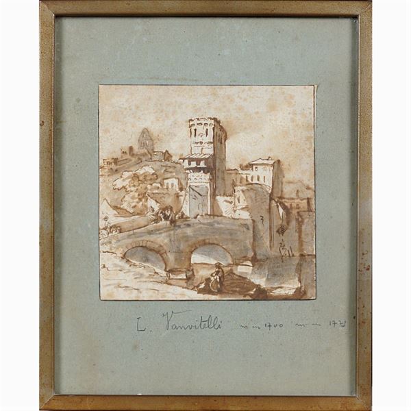 Claude Lorrain : Claude Lorrain, attribuito a  (Chamagne 1600 - Roma 1682 Sec.)  - Asta FINE ART DA UNA PRESTIGIOSA DIMORA UMBRA  - Colasanti Casa d'Aste