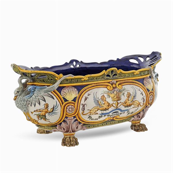 Centrotavola in maiolica Ginori