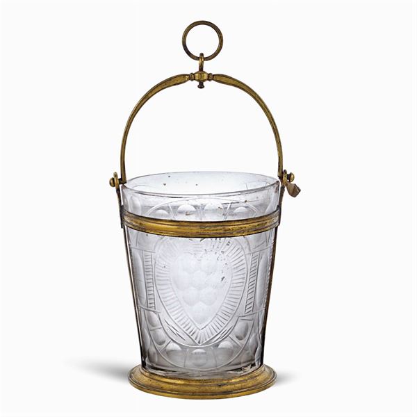 Glass and gilt bronze wine bucket  (France, 18th- 19t century)  - Auction Fine Art from an umbrian property - Colasanti Casa d'Aste