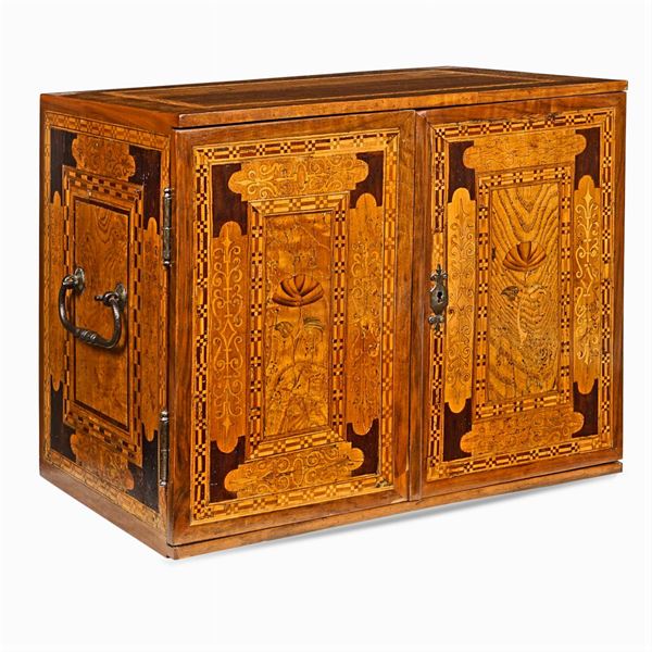 Cabinet inlaid with different woods