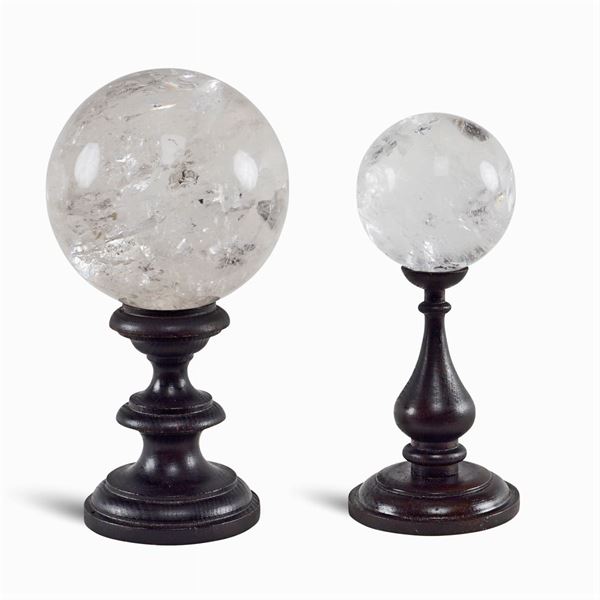 Due sfere in cristallo di rocca