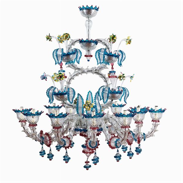 12 lights Cà Rezzonico glass chandelier