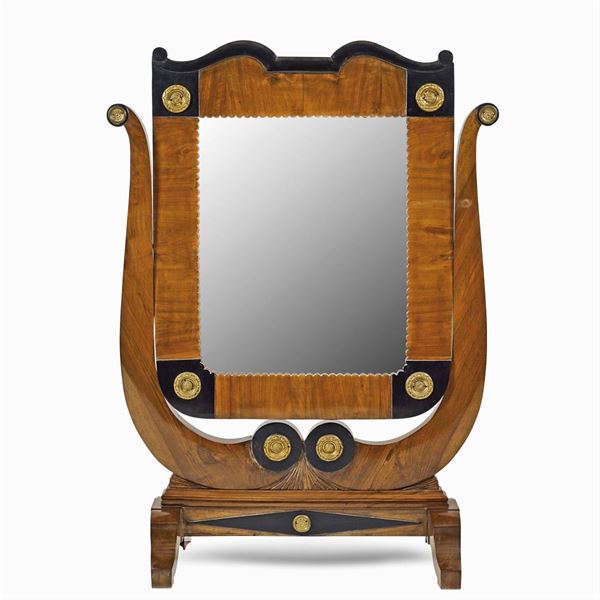Walnut Impero style table psiche  (Beginning of the 20th century)  - Auction Fine Art from an umbrian property - Colasanti Casa d'Aste