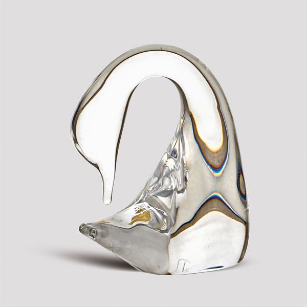 Daum, scultura in vetro trasparente