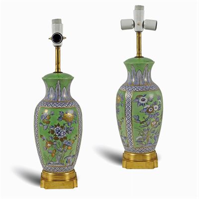 Coppia di Lampade in Porcellana