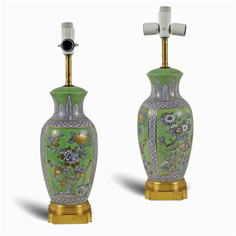 Coppia di Lampade in Porcellana