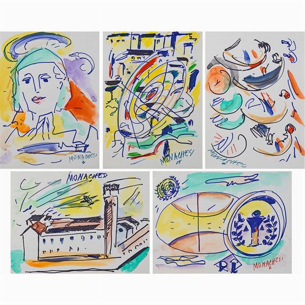 Sante Monachesi : Sante Monachesi  (Macerata 1910 - Roma 1991)  - Asta ASTA A TEMPO ON LINE - OPERE E GRAFICA DEL XX SECOLO  - Colasanti Casa d'Aste