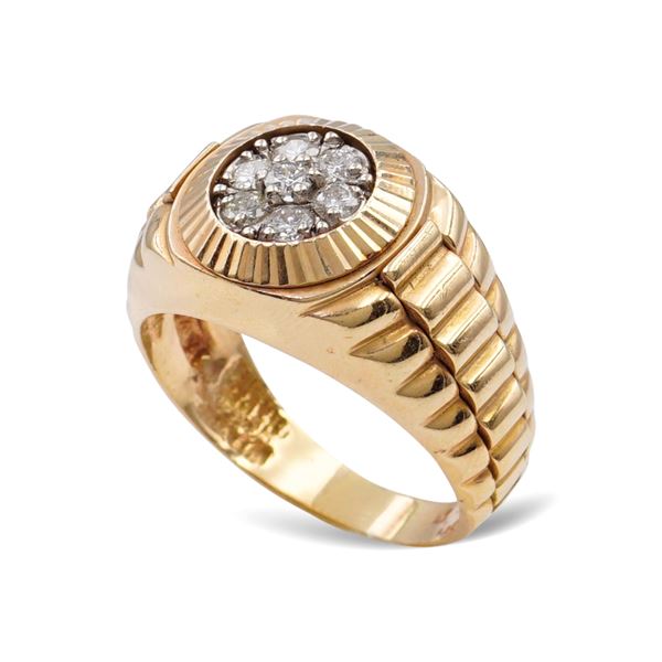 18 kt rose gold men Rolex ring