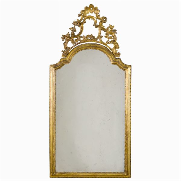Gilt wood mirror  (20th century)  - Auction OLD MASTER AND 19TH CENTURY PAINTINGS - I - Colasanti Casa d'Aste
