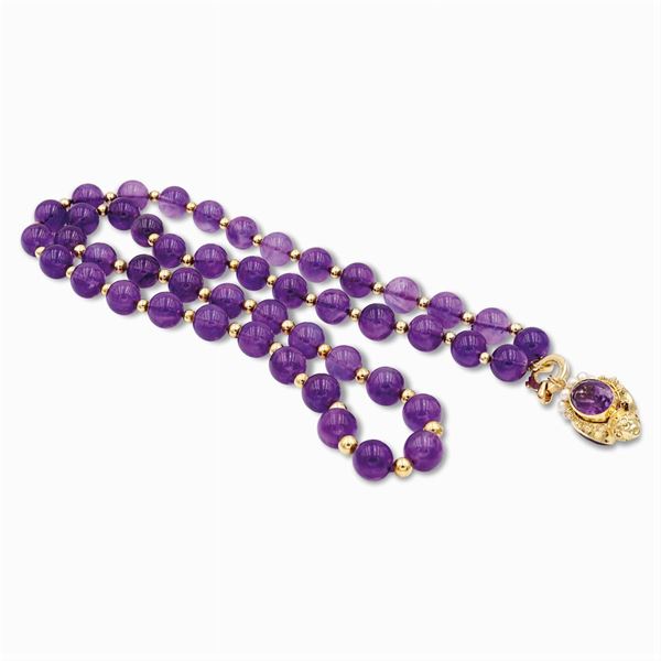 Sphere amethyst necklace