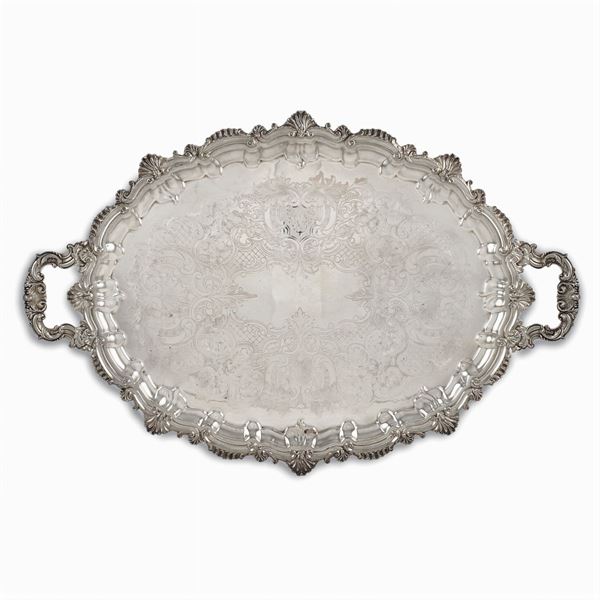 Silver plated metal tray  (20th century)  - Auction FINE SILVER AND THE ART OF THE TABLE - Colasanti Casa d'Aste
