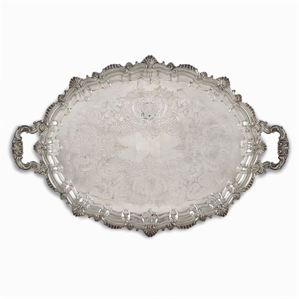Silver plated metal tray