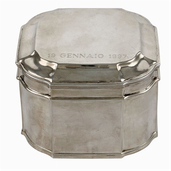 Octagonal silver box