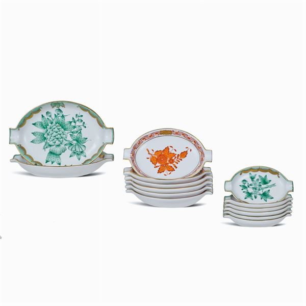 Set of Herend porcelain ashtrays (14)