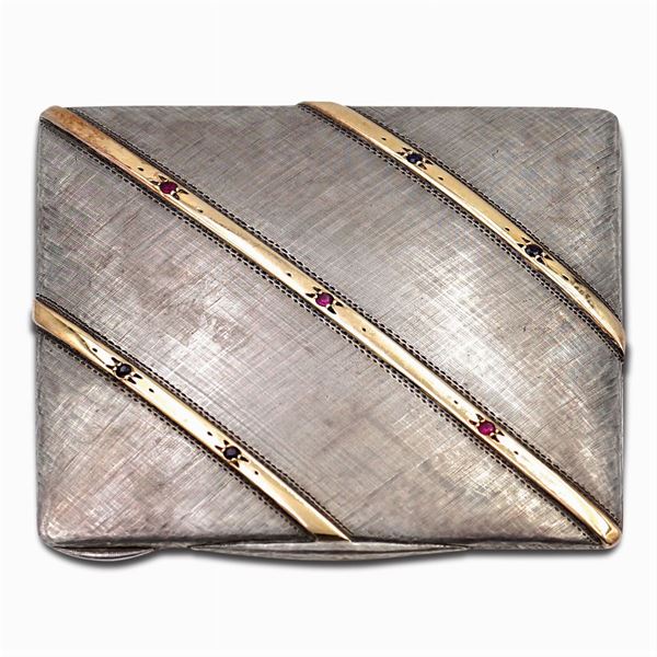 Portacipria in oro bianco satinato 18kt