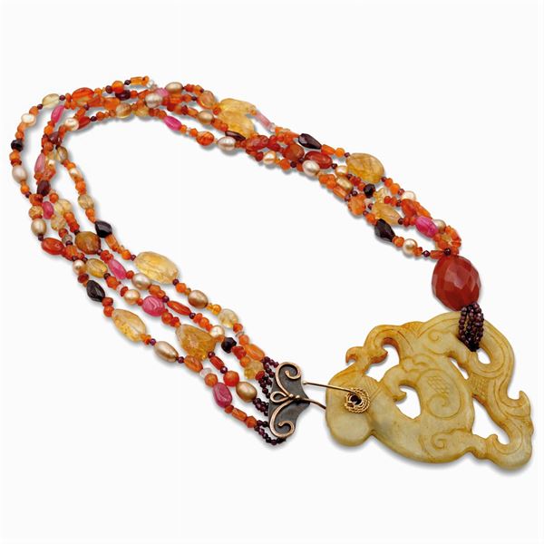 Collier a tre fili di pietre preziose