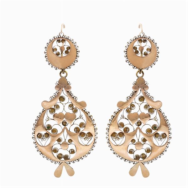 Borbonic earrings  (primi '900)  - Auction FINE SILVER & THE ART OF THE TABLE - III - Colasanti Casa d'Aste