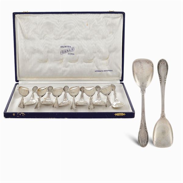 12 silver ice cream spoons