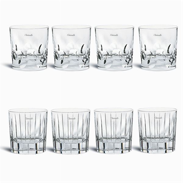 Christofle, eight whisky crystal glasses