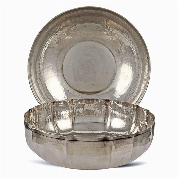 Two silver centrepieces