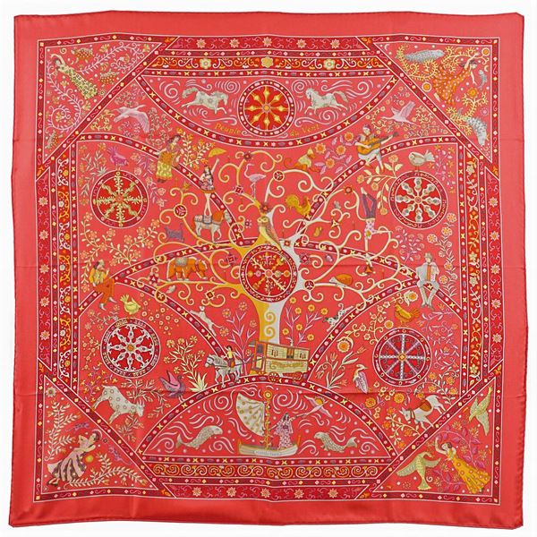 Hermès, foulard stampa "Peuple du Vent"