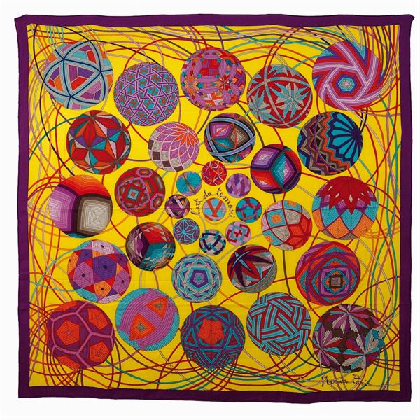 Hermès, foulard stampa  "L'art du temari"