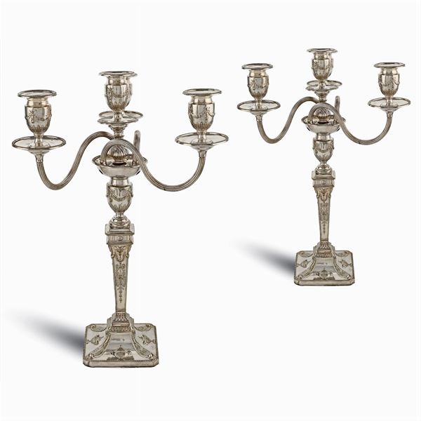 Coppia di candelabri a 4 luci in sheffield