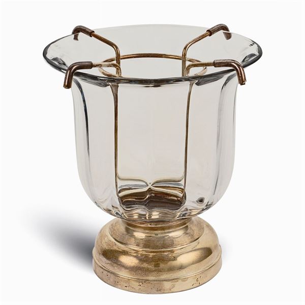 Metal and glass champagne bucket