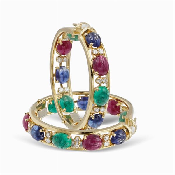 Orecchini cerchi in oro giallo 18kt