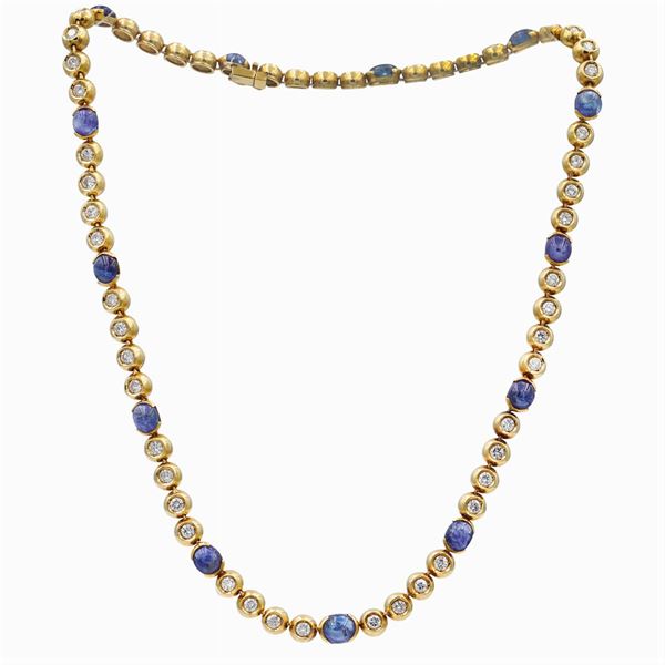 Collier riviere in oro giallo 18kt e diamanti