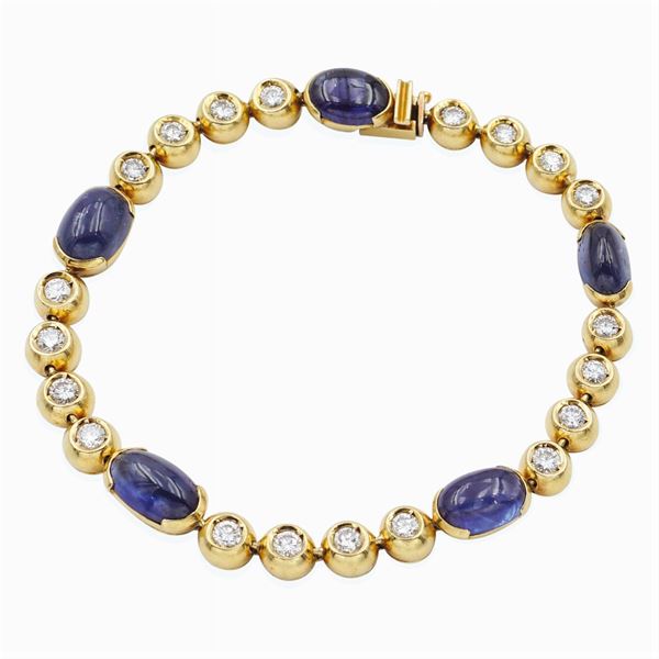 Bracciale in oro giallo 18kt e diamanti