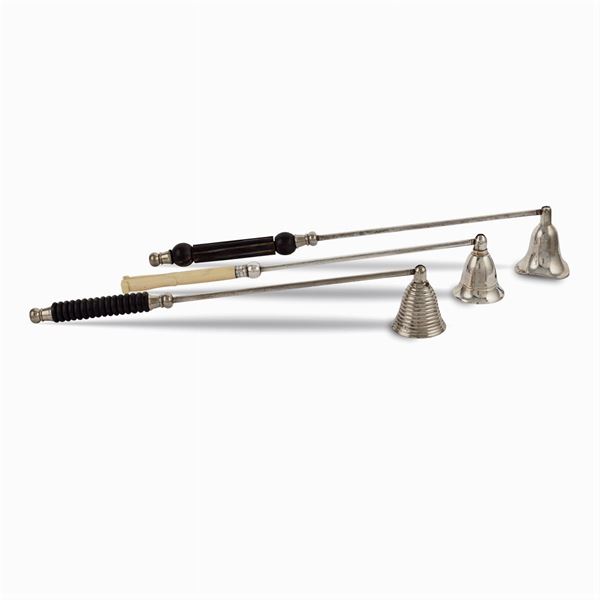 Three silver metal extinguishers  (20th century)  - Auction FINE SILVER & THE ART OF THE TABLE - III - Colasanti Casa d'Aste