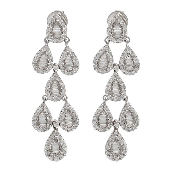 18 kt white gold earrings with diamonds  - Auction FINE SILVER & THE ART OF THE TABLE - III - Colasanti Casa d'Aste