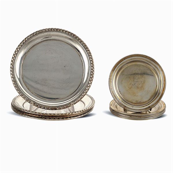 Group of silver plates (10)  (Italy, 20th century)  - Auction FINE SILVER & THE ART OF THE TABLE - III - Colasanti Casa d'Aste