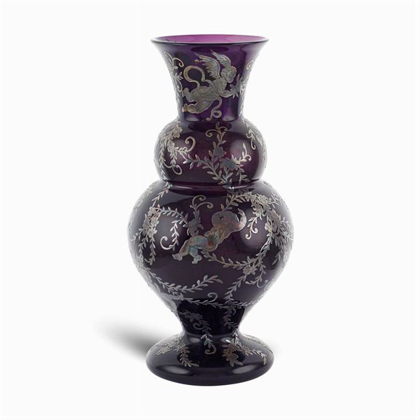 Silver and glass vase  (20th century)  - Auction FINE SILVER & THE ART OF THE TABLE - III - Colasanti Casa d'Aste