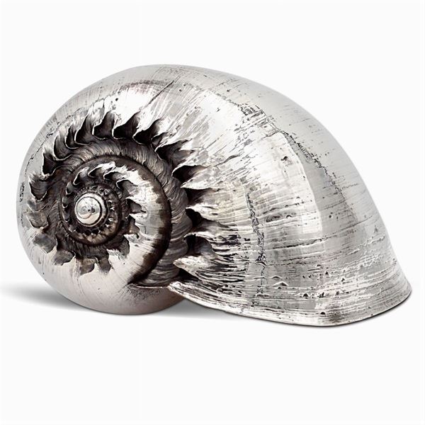 Shell covered with silver metal