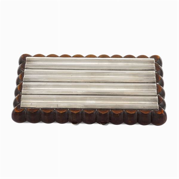 Silver and wood cigar box