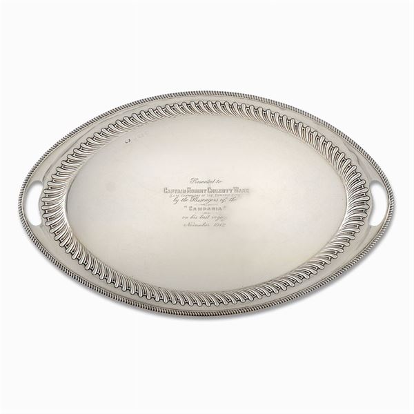 Large oval silver tray